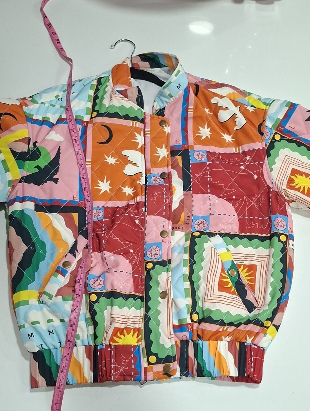 Sunday Up Quilted Patchwork Jacket Size Small Eclectic Long Sleeve - Multicolor